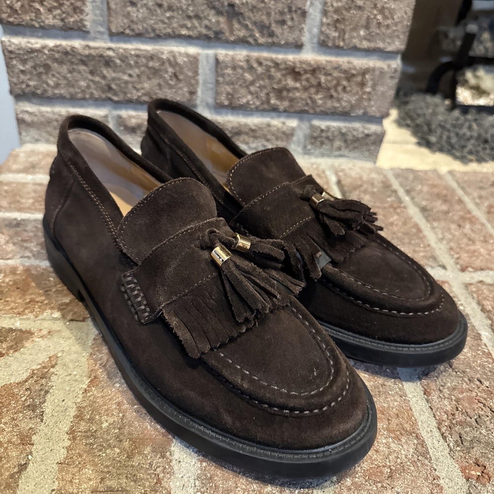 Steve Madden Womens Brown Suede Radcliff Tassel Loafer Slip On Shoes Size 9 Flaw